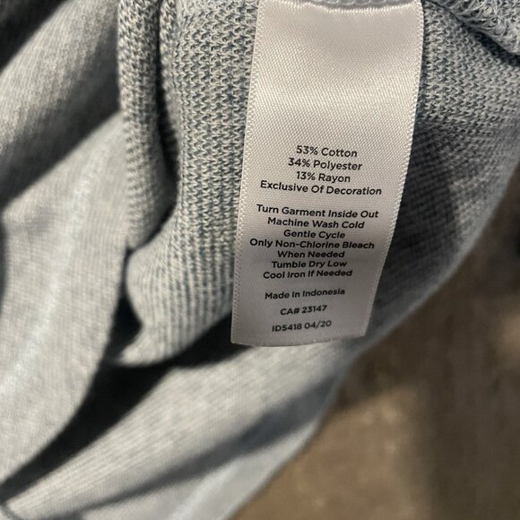 T by Talbots Shirt Womens 2X Cowl Neck Colorblock Real Gray Knit Tunic - Picture 5 of 8